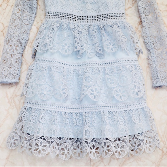 Self Portrait 2018 Tierred Scalloped Lace Dress - Picture 6 of 8